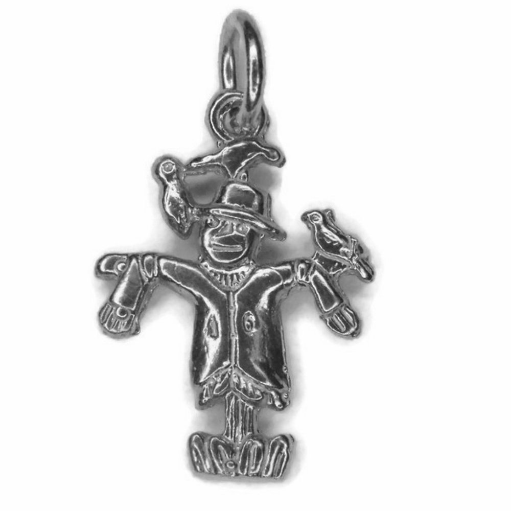 Scarecrow Charm Pendant .925 Sterling Silver